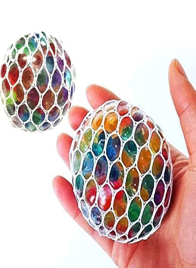 Bindex Ball Squishy Stress Toy - Non-Toxic Rubber Sensory Balls, Calming Toys for Stress and Anxiety, Grape Balls with Net Multicolor (Pack of 2) - Image 1